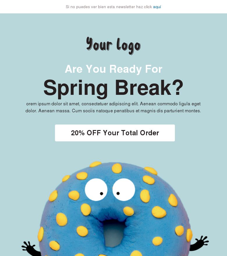 Plantilla email marketing Fiesta de donuts de primavera