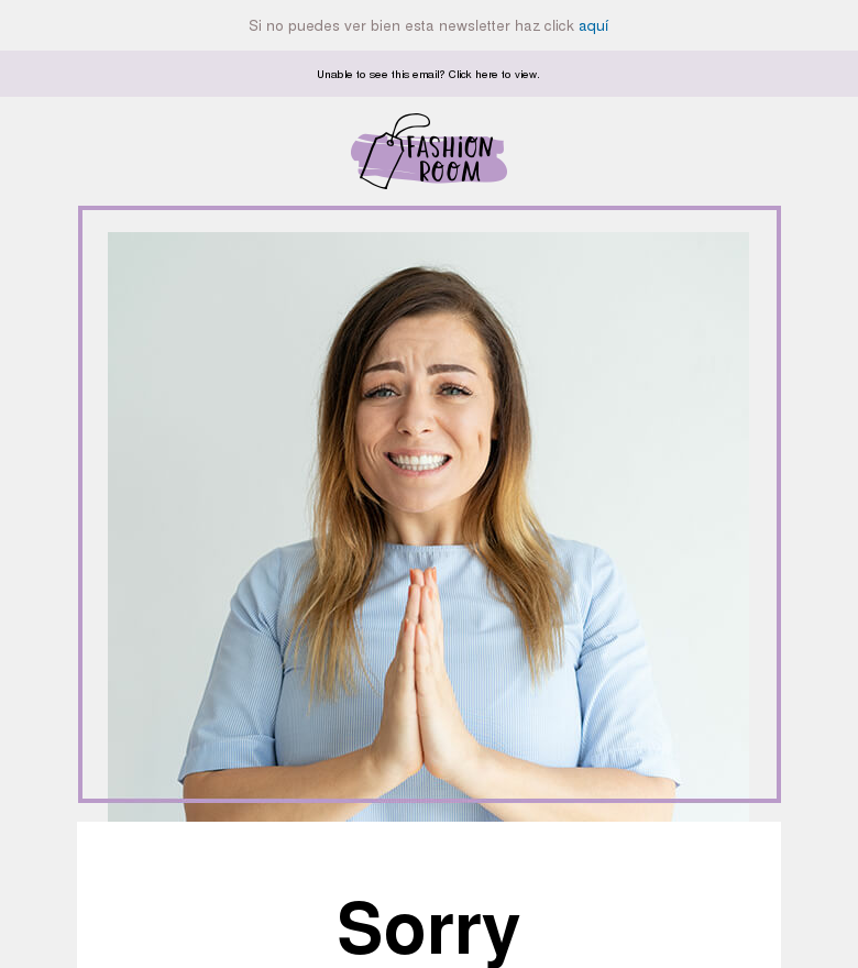 Plantilla email marketing Apologize fashion