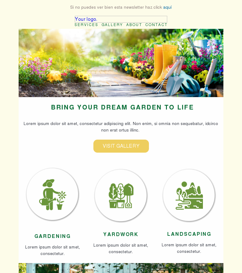 Plantilla email marketing A summer in the garden