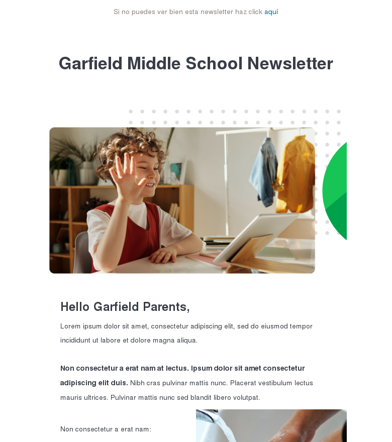 Plantilla email marketing Schools in time of crisis