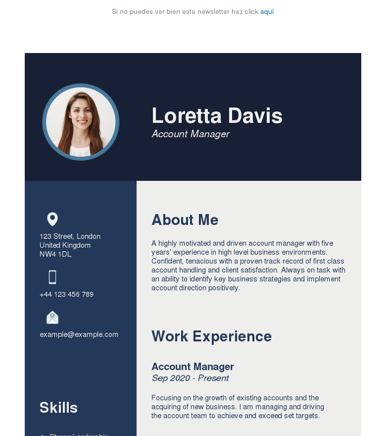 Plantilla email marketing Clean resume