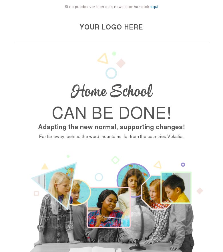 Plantilla email marketing El cole y la nueva normalidad