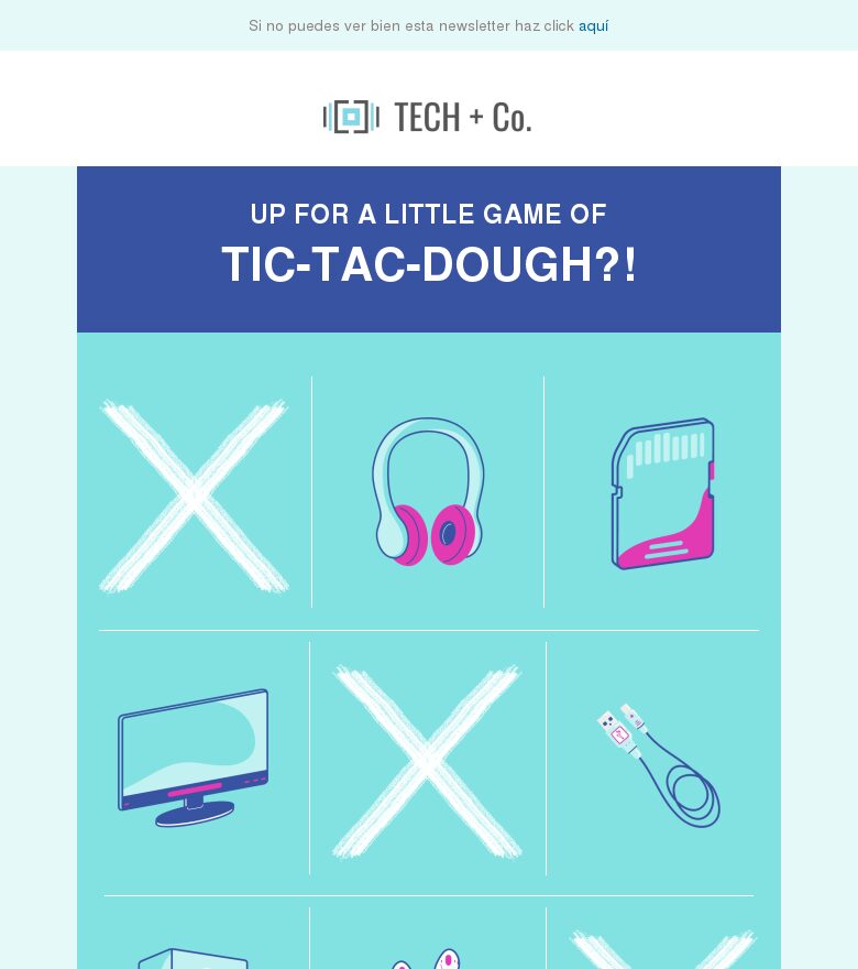 Plantilla email marketing Tic tac tecnológico