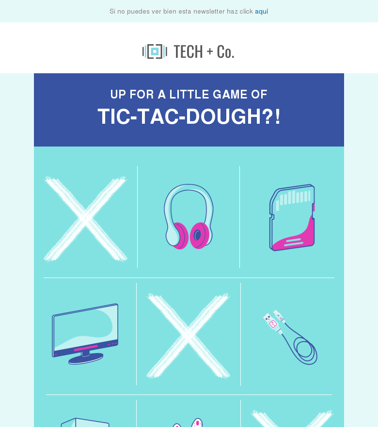 Plantilla email marketing Tic tac dough on all tech