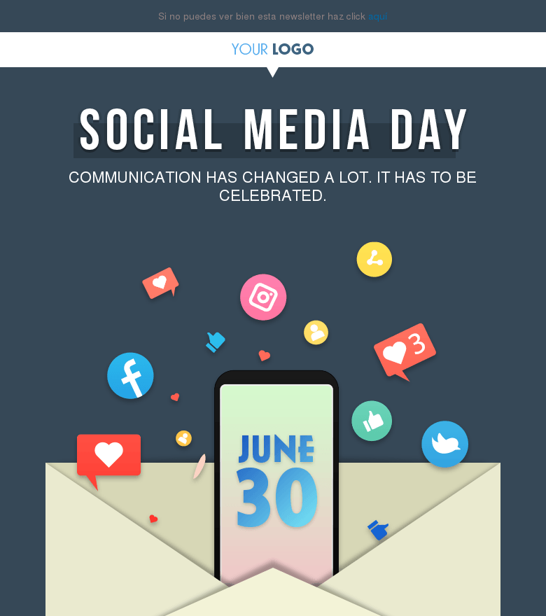 Plantilla email marketing Social media day