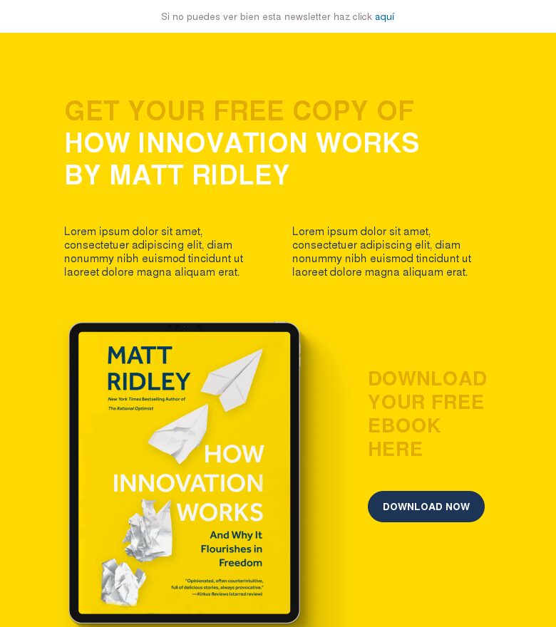 Plantilla email marketing Consigue ya tu ebook gratis