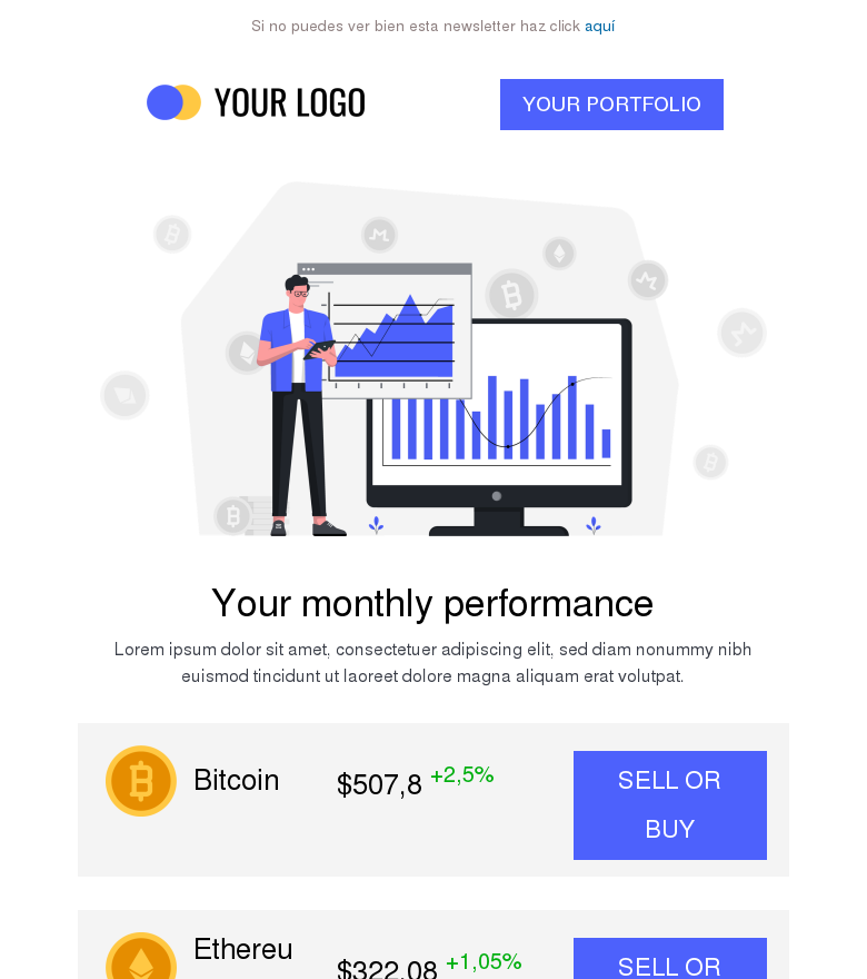 Plantilla email marketing Crypto wallet tracker
