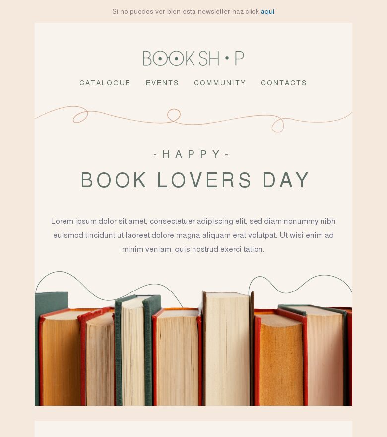 Plantilla email marketing Para amantes de los libros