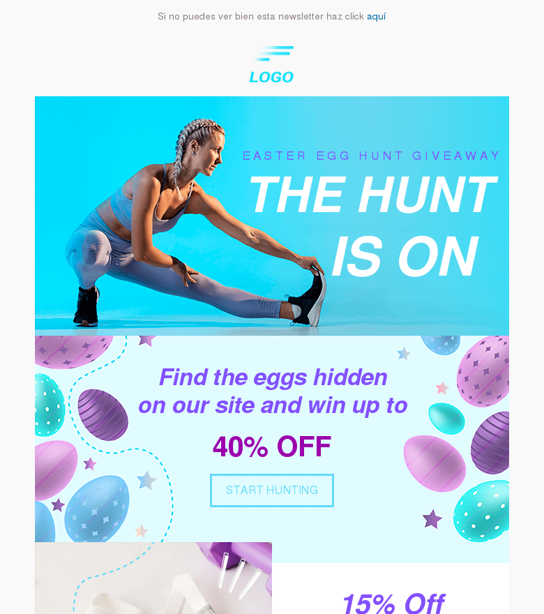 Plantilla email marketing The easter egg hunt is on
