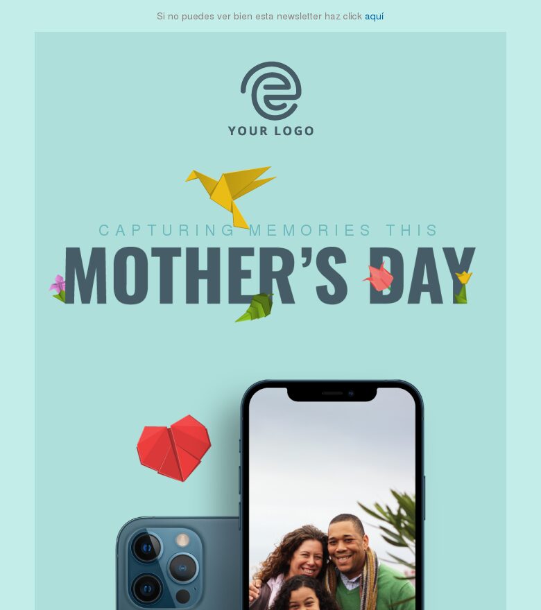 Plantilla email marketing Capturando recuerdos este Día de la Madre