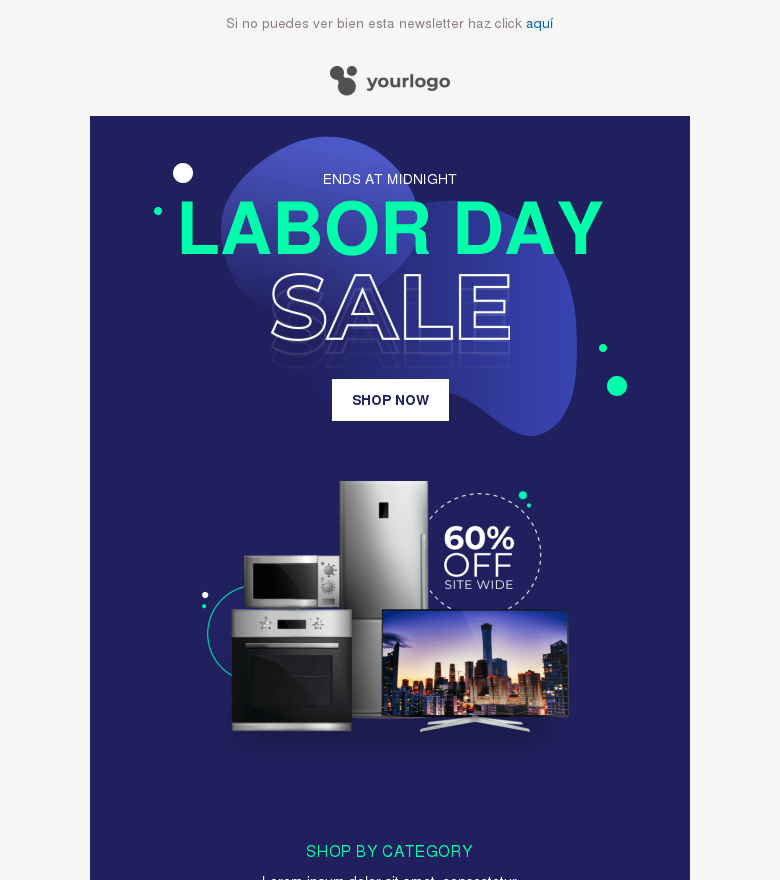 Plantilla email marketing Labor day sale sale sale