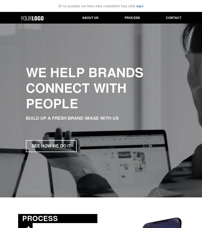 Plantilla email marketing Ayudamos a las marcas a conectar con las personas