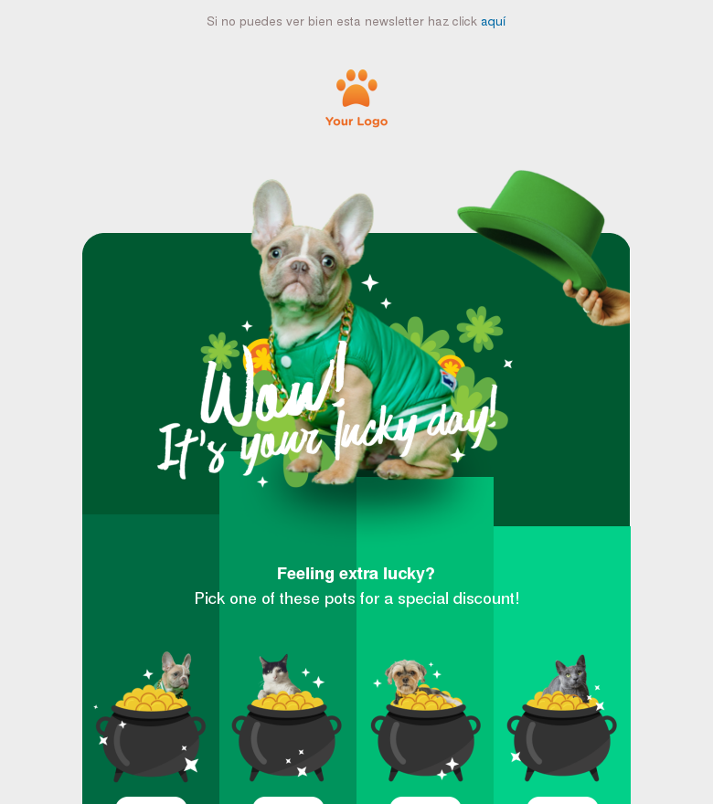 Plantilla email marketing Youre about to feel lucky