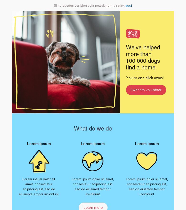 Plantilla email marketing Hazte voluntario con nosotros