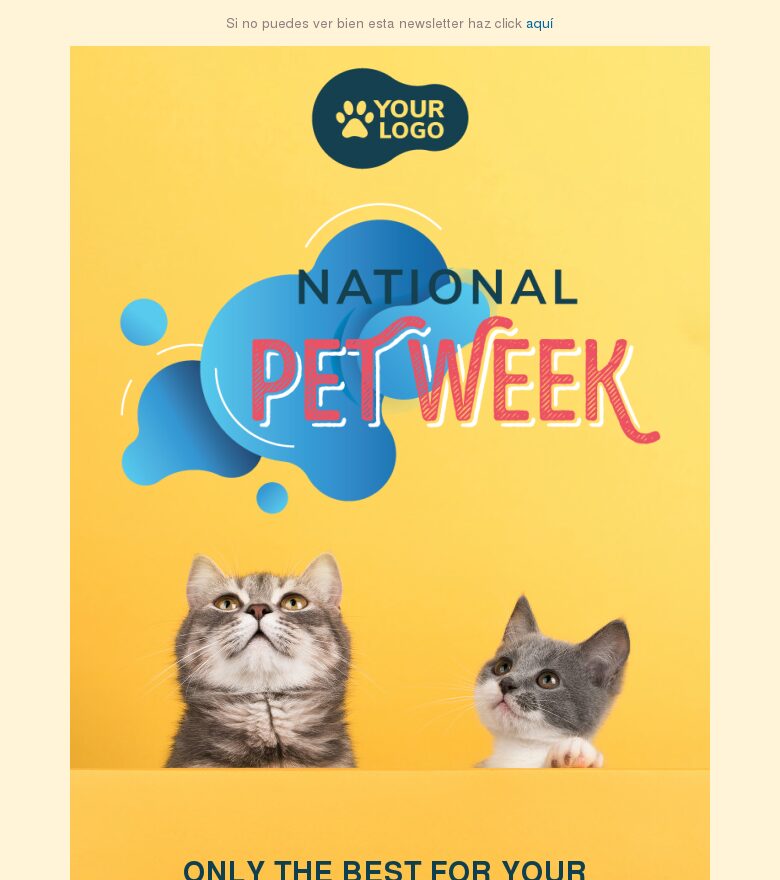 Plantilla email marketing Delicias para la semana nacional de las mascotas