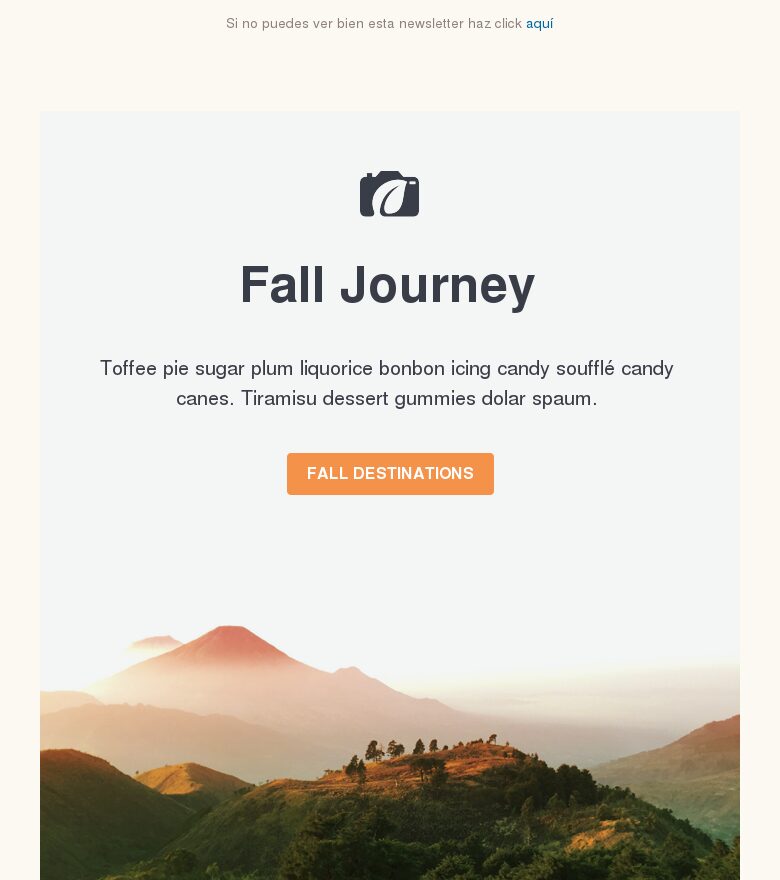 Plantilla email marketing Viaje de otoño