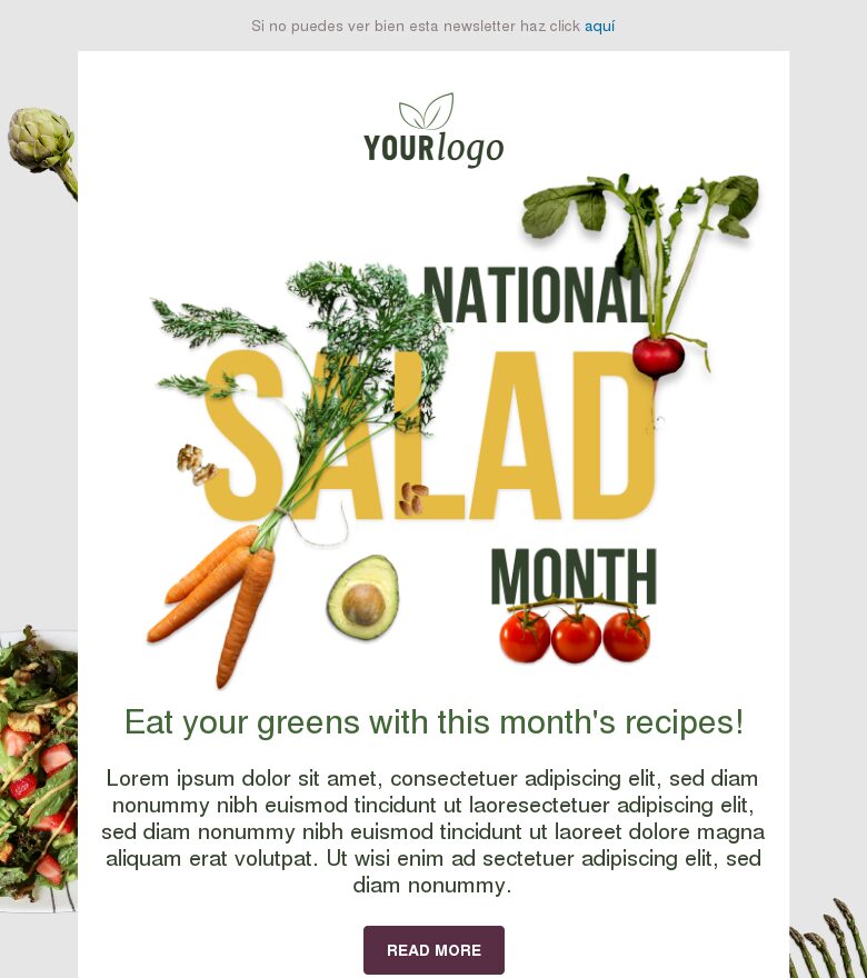 Plantilla email marketing Mes nacional de la ensalada