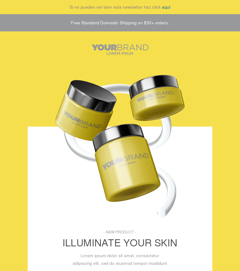 Plantilla email marketing Pantone colour of the year skin products