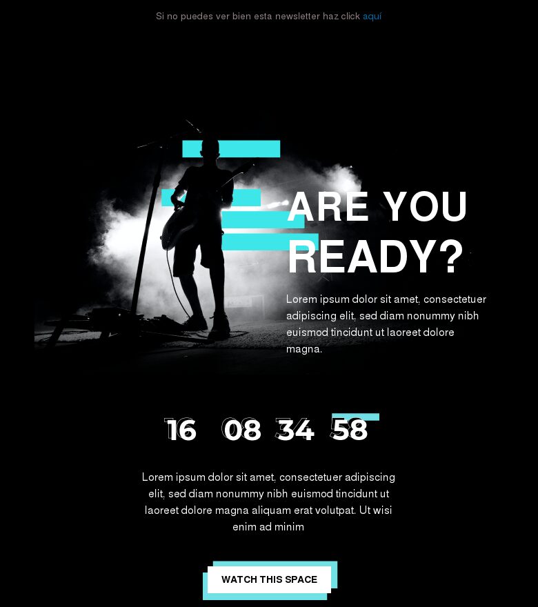 Plantilla email marketing Email teaser de música