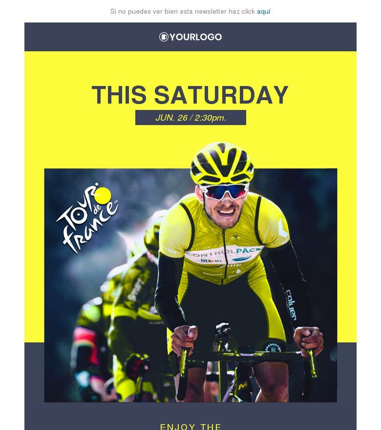 Plantilla email marketing Bar del Tour de Francia