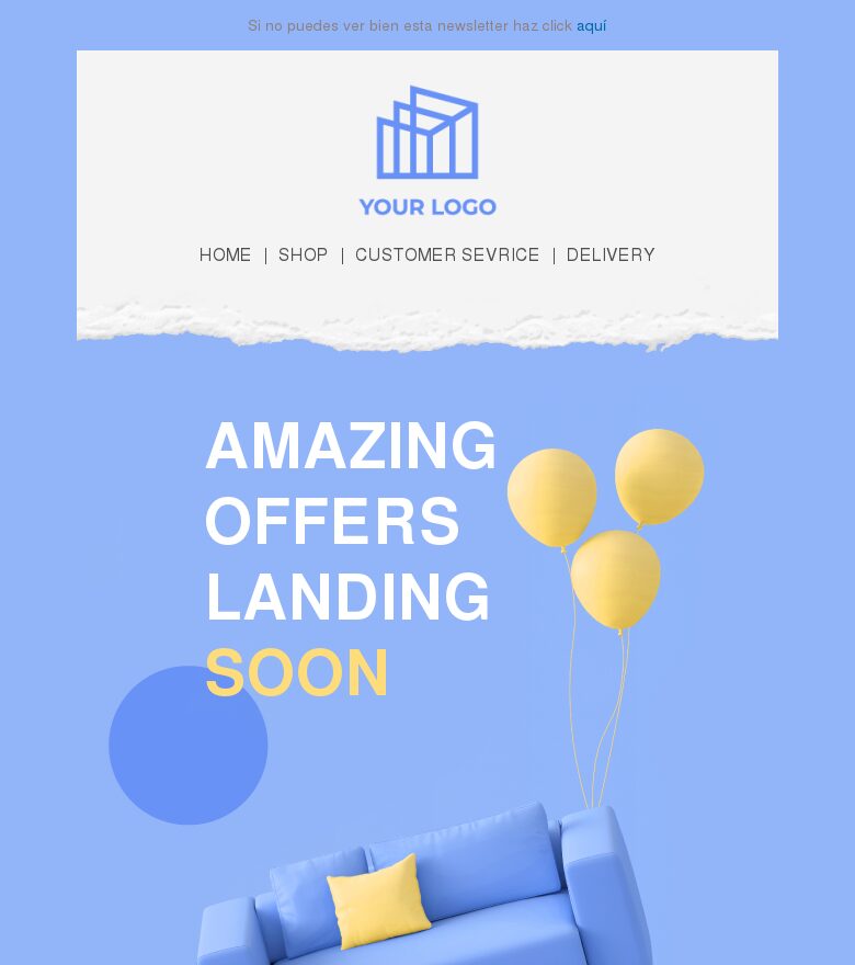 Plantilla email marketing Ofertas increíbles a punto de llegar