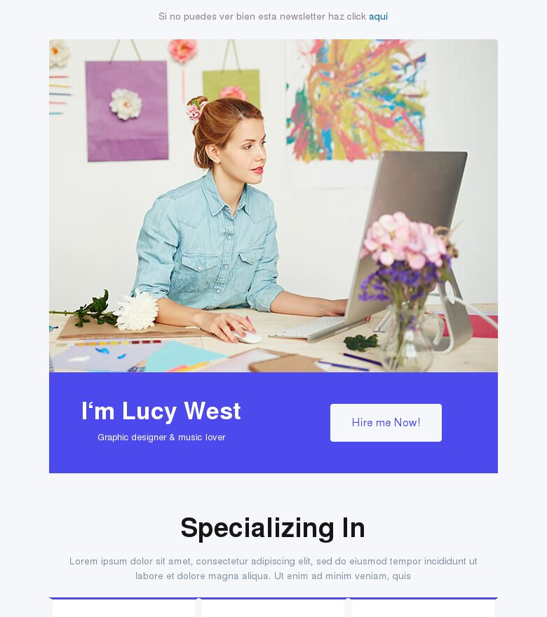 Plantilla email marketing Portafolio de diseñador gráfico