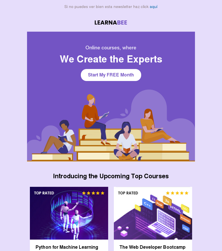 Plantilla email marketing Online courses