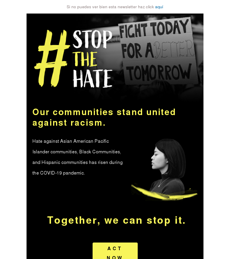 Plantilla email marketing Stopthehate