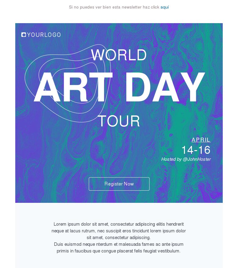 Plantilla email marketing Ruta del Día Mundial del Arte