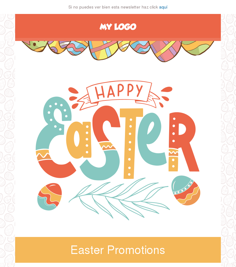 Plantilla email marketing Easter comics
