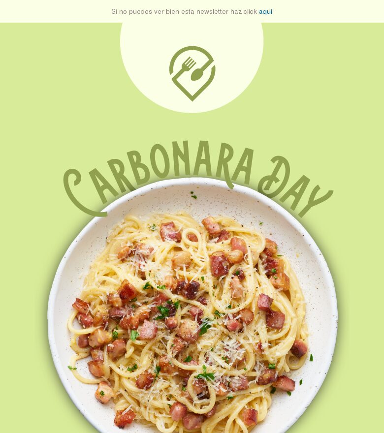 Plantilla email marketing Celebra el día de la carbonara