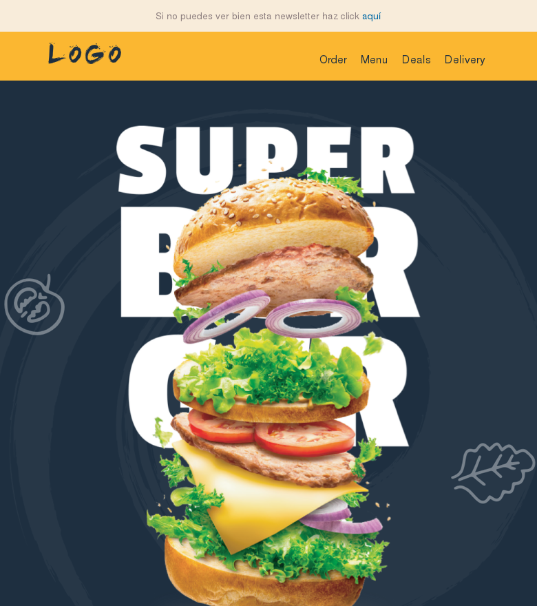 Plantilla email marketing A month full of juicy burgers