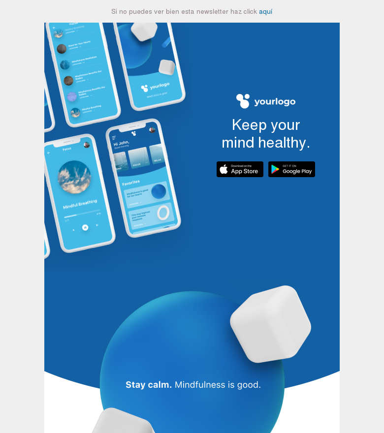 Plantilla email marketing Introducing mindfulness app