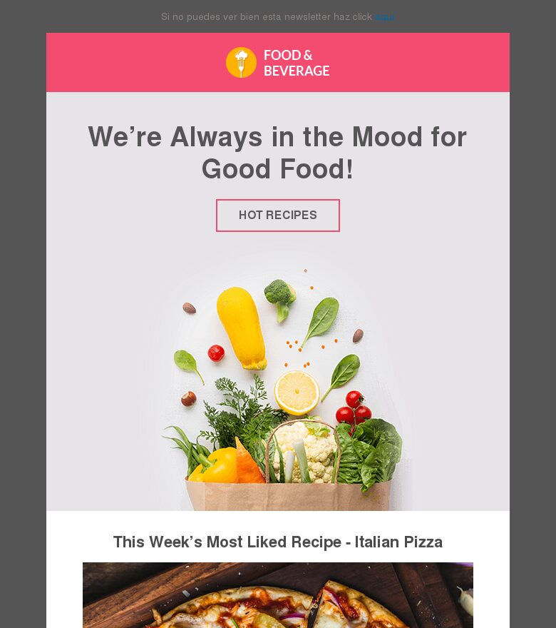 Plantilla email marketing Delicioso