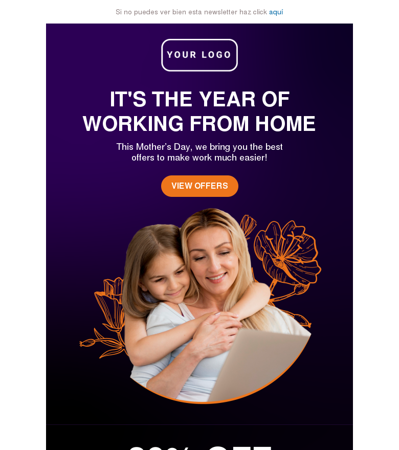 Plantilla email marketing Working from home