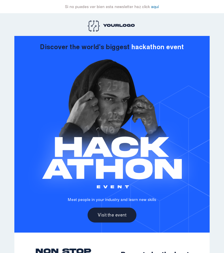 Plantilla email marketing Hackathon event