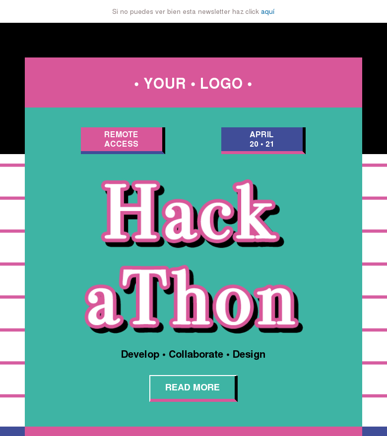 Plantilla email marketing Hack a thon