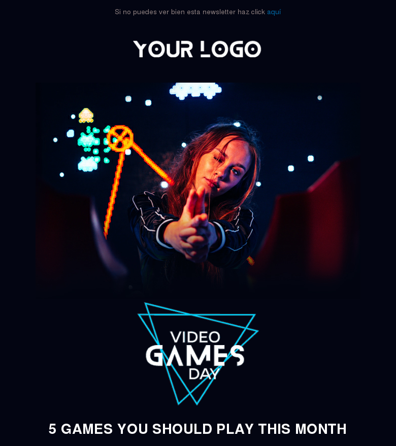 Plantilla email marketing Happy video games day