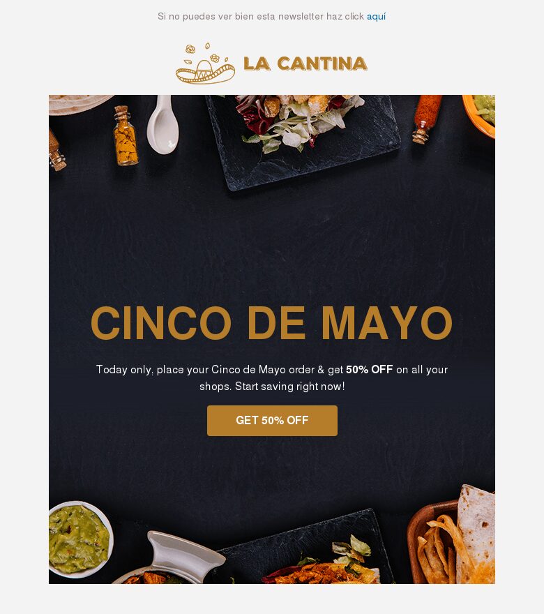 Plantilla email marketing La cantina