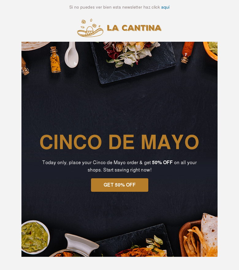 Plantilla email marketing La cantina