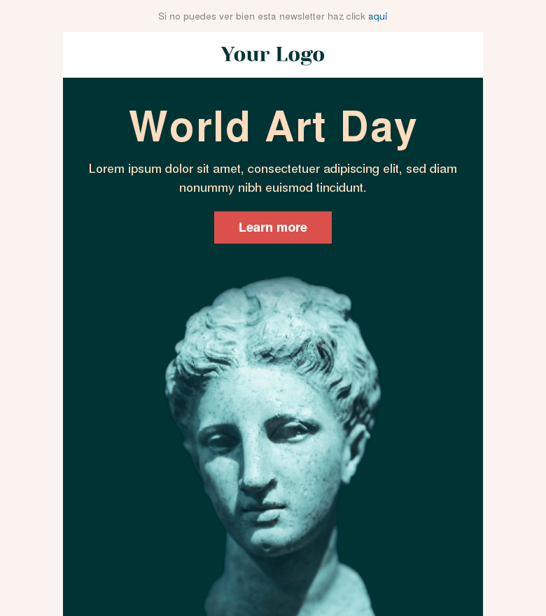 Plantilla email marketing World art day artist spotlight