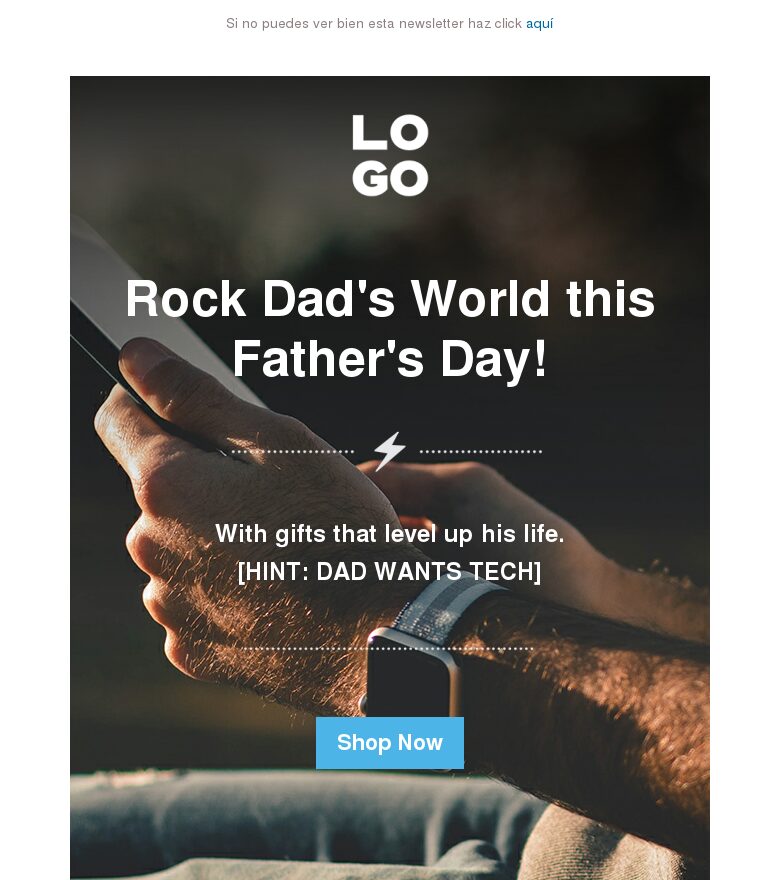 Plantilla email marketing El mundo de papá roquero