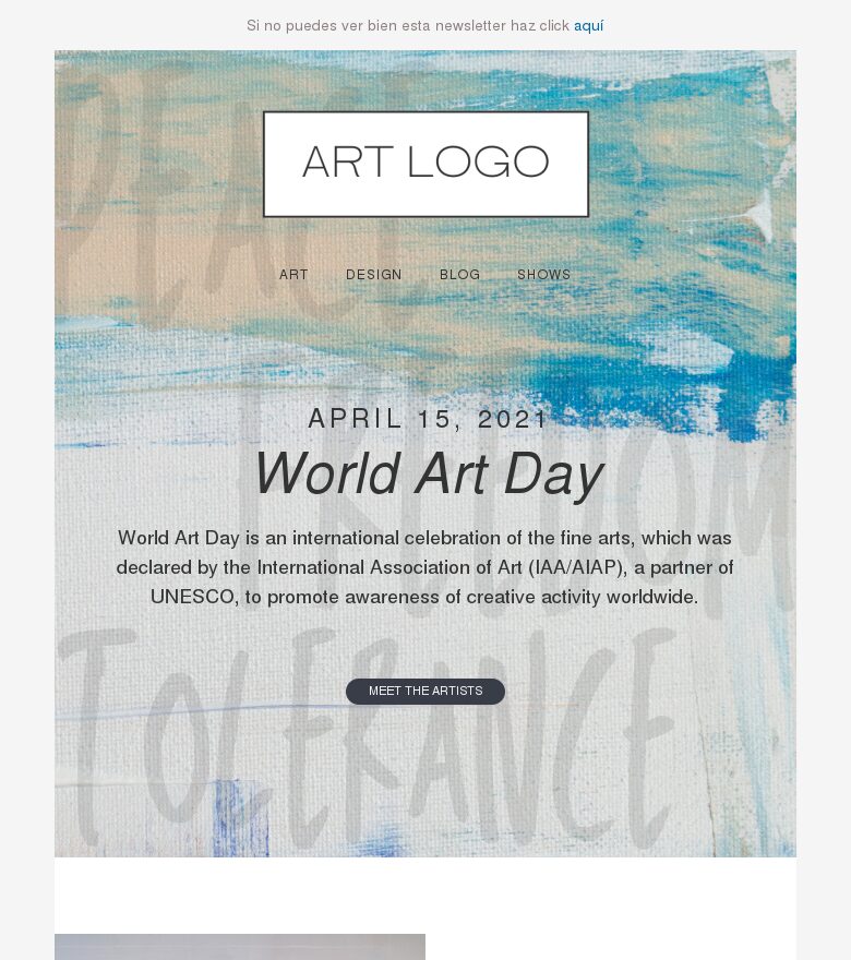 Plantilla email marketing Celebra la creatividad en todo el mundo