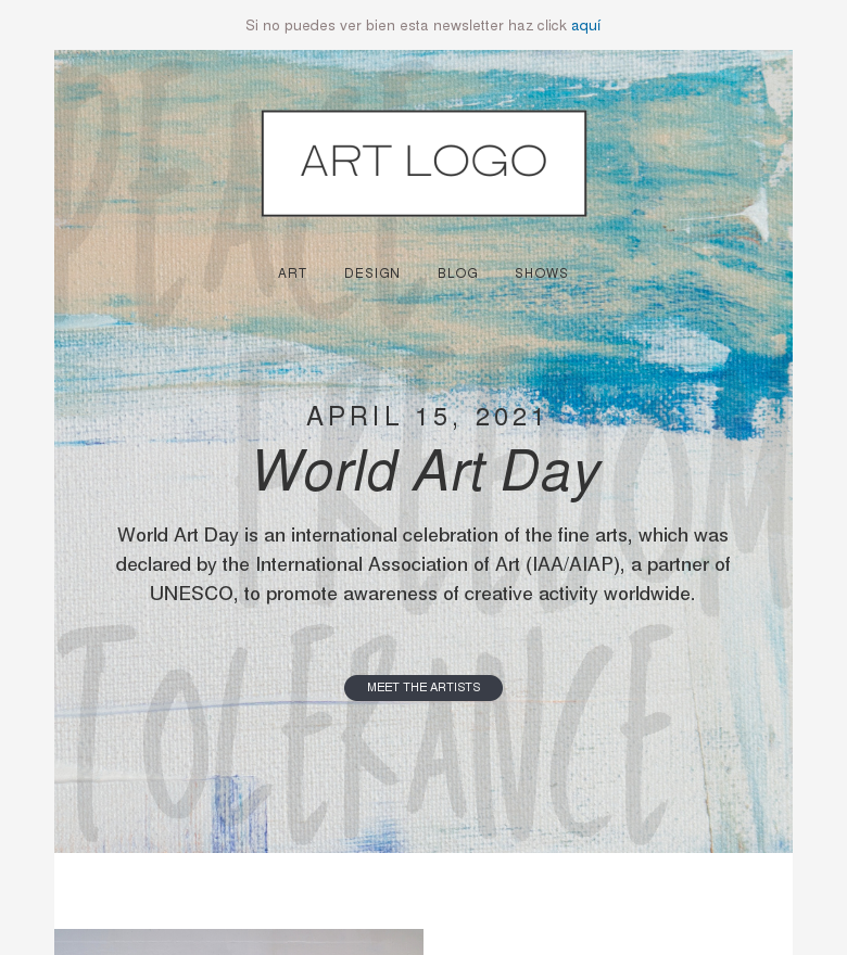 Plantilla email marketing Celebrate creativity worldwide