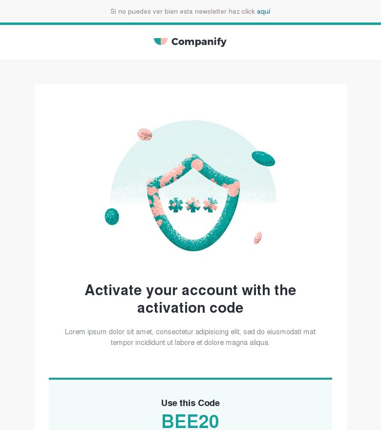 Plantilla email marketing Activación de código