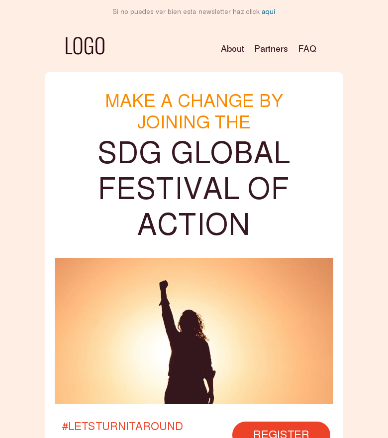 Plantilla email marketing Join the sdg global festival of action