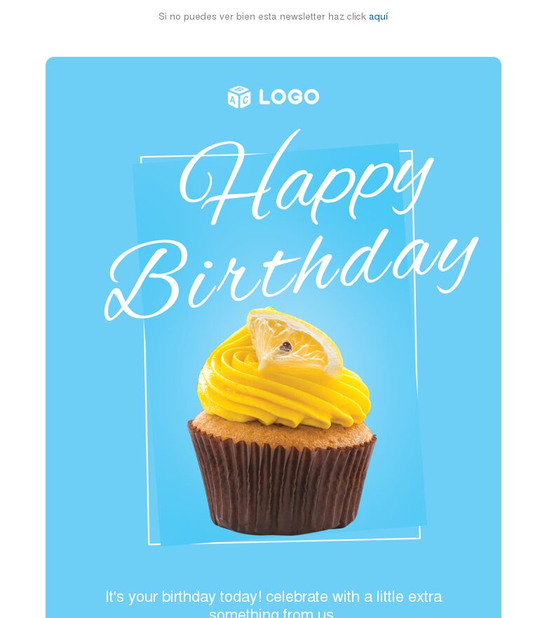 Plantilla email marketing Nos encantan los buenos cumpleaños