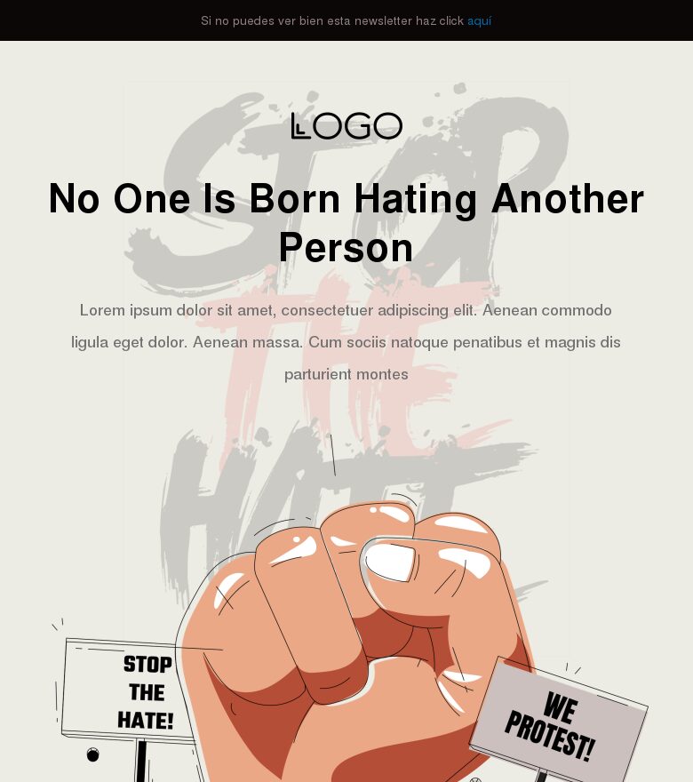 Template email marketing No más odio