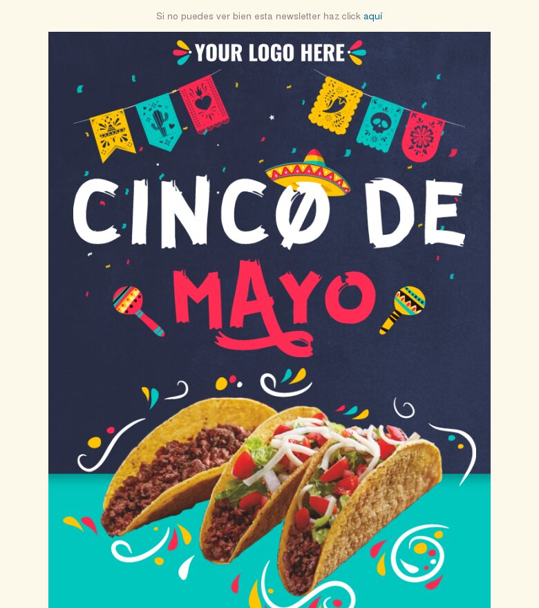 Plantilla email marketing Oferta de restaurante para el Cinco de Mayo