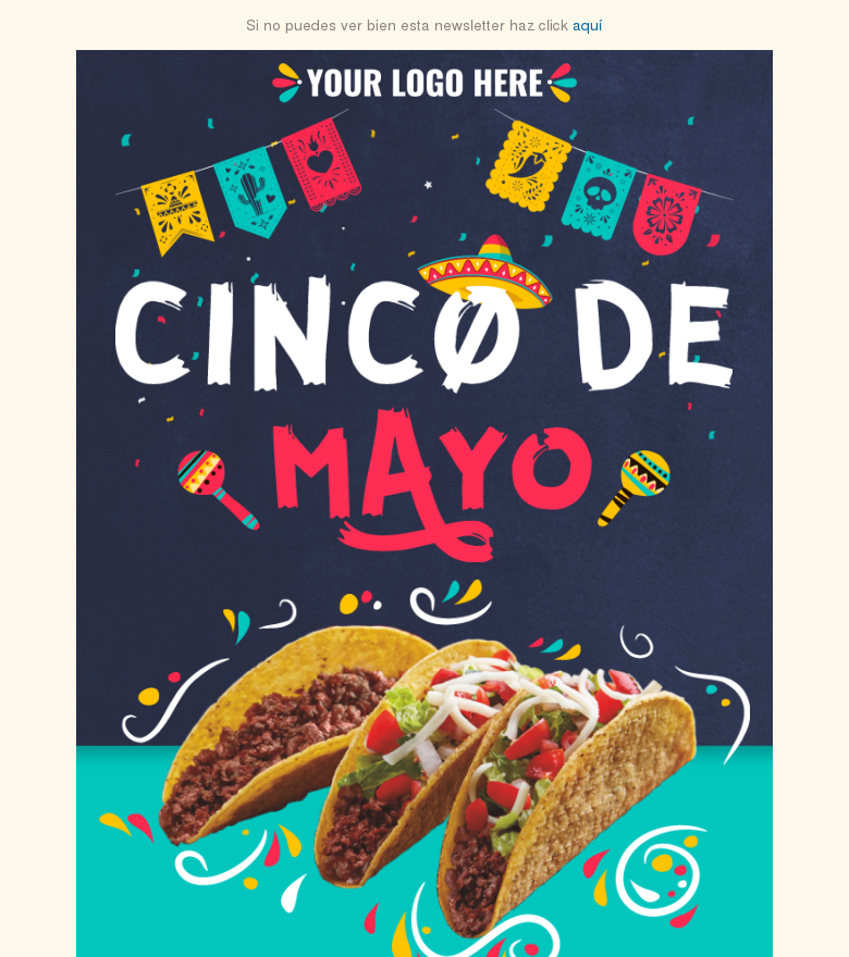Plantilla email marketing Cinco de mayo restaurant deal